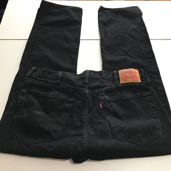 Levi's 501 Mens Straight Jeans Size 40x32 Black Button Fly - Picture 1 of 11